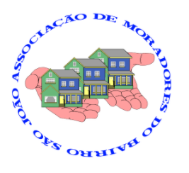 Logo da associação com o desenho de duas mãos segurando casas