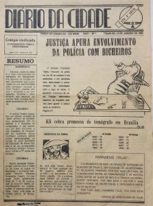 Capa do Diário da Cidade em 1992