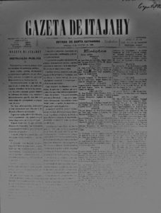 Capa do Gazeta de Itajahy